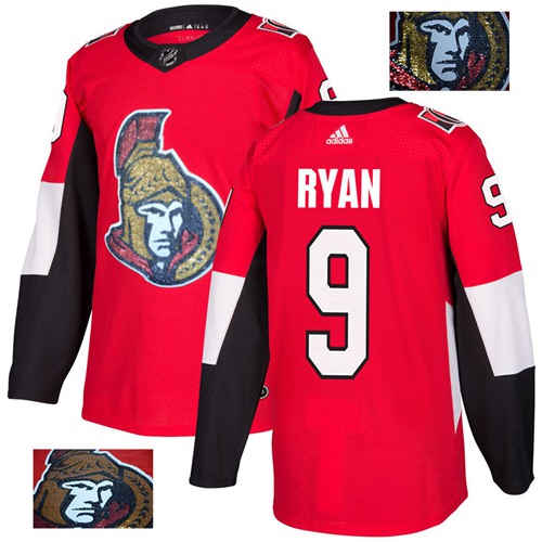 Adidas Senators #9 Bobby Ryan Red Home Authentic Fashion Gold Stitched NHL Jersey